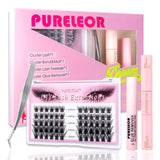 Individual Cluster Lashes Kit with bond and Glue Remover