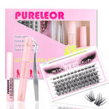 Individual Cluster Lashes Kit with bond and Glue Remover