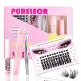 Individual Cluster Lashes Kit with bond and Glue Remover