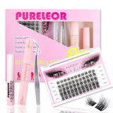 Individual Cluster Lashes Kit with bond and Glue Remover