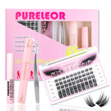 Individual Cluster Lashes Kit with bond and Glue Remover