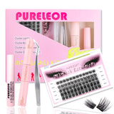 Individual Cluster Lashes Kit with bond and Glue Remover