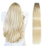 Pureleor 12 inch-24 inch Tape in Hair Extensions Human Hair  20 Pcs/Pack 50g