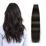 Pureleor 12 inch-24 inch Tape in Hair Extensions Human Hair  20 Pcs/Pack 50g