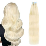 Pureleor 12 inch-24 inch Tape in Hair Extensions Human Hair  20 Pcs/Pack 50g