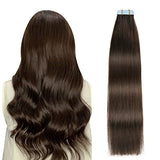 Pureleor 12 inch-24 inch Tape in Hair Extensions Human Hair  20 Pcs/Pack 50g