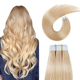 Pureleor 12 inch-24 inch Tape in Hair Extensions Human Hair  20 Pcs/Pack 50g