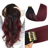 Pureleor 20pcs 50g Human Hair Extensions Tape in  Real Hair extensions