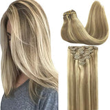 14inch-24inch 7pcs 120g Clip in Hair Extensions  Handmade Real Human Hair Extensions