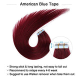 Pureleor 12 inch-24 inch Tape in Hair Extensions Human Hair  20 Pcs/Pack 50g