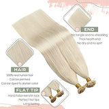 Pureleor Hair Extensions Flat Tip 14 Inch Hot Fusion Hair Extensions Human Hair 50 Grams Keratin Flat Tip Human Hair Extensions