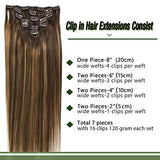 14inch-24inch 7pcs 120g Clip in Hair Extensions  Handmade Real Human Hair Extensions