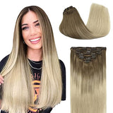 14inch-24inch 7pcs 120g Clip in Hair Extensions  Handmade Real Human Hair Extensions