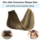 Pureleor Wire Hair Extensions 12 Inch-20 inch 70g  Wire Layered Straight Hair Extensions