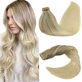 Pureleor 20pcs 50g Human Hair Extensions Tape in  Real Hair extensions