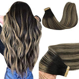 Pureleor 20pcs 50g Human Hair Extensions Tape in  Real Hair extensions