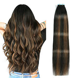 Pureleor 12 inch-24 inch Tape in Hair Extensions Human Hair  20 Pcs/Pack 50g