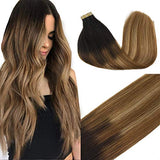 Pureleor 20pcs 50g Human Hair Extensions Tape in  Real Hair extensions