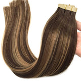 Pureleor 20pcs 50g Human Hair Extensions Tape in  Real Hair extensions