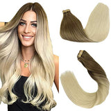 Pureleor 20pcs 50g Human Hair Extensions Tape in  Real Hair extensions