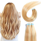 Pureleor 12 inch-24 inch Tape in Hair Extensions Human Hair  20 Pcs/Pack 50g