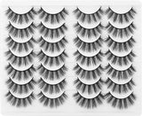 False Eyelashes 14 Pairs Thick Fluffy 3D Faux Mink Lashes