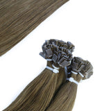 #4 Flat Tip Hair Extensions Real Virgin Human Hair Keratin Extensions #1 100 strands