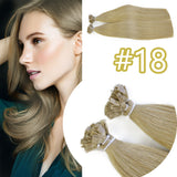 #18  flat-Tip Human Hair Extensions Straight Capsules Natural Pre Bonded Hair 1g/Strand