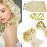 #22  flat-Tip Human Hair Extensions Straight Capsules Natural Pre Bonded Hair 1g/Strand