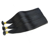 #1 Flat Tip Hair Extensions Real Virgin Human Hair Keratin Extensions #1 100 strands