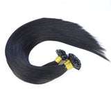 #1 Flat Tip Hair Extensions Real Virgin Human Hair Keratin Extensions #1 100 strands