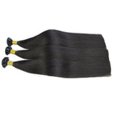 #1b Flat Tip Hair Extensions Real Virgin Human Hair Keratin Extensions #1 100 strands