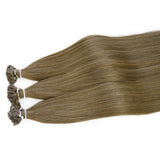 #6 Flat Tip Hair Extensions Real Virgin Human Hair Keratin Extensions #1 100 strands