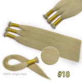 #18  Micro I Tip Hair Extensions Stick Tip Keratin Virign Human Hair Pre Bonded Soft Straight Hair For Women 100 Grams 14