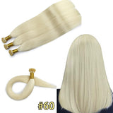 #60  I-Tip Human Hair Extensions Straight Capsules Natural Pre Bonded Hair 1g/Strand