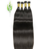 #NC Nano Tip Hair Extensions Real Virgin Human Hair Keratin Extensions #1 100 strands