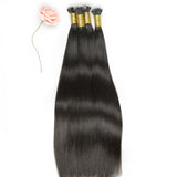 #NC Nano Tip Hair Extensions Real Virgin Human Hair Keratin Extensions #1 100 strands