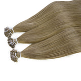 #8 Flat Tip Hair Extensions Real Virgin Human Hair Keratin Extensions #1 100 strands