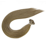 #8 Flat Tip Hair Extensions Real Virgin Human Hair Keratin Extensions #1 100 strands