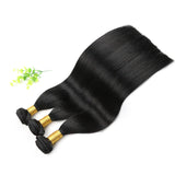 Natural Hair Extensions 100% Human Hair Bundles Brazilian Straight Hair Extension Jet black Machine